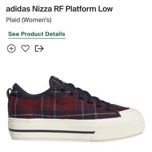 ADIDAS NIZZA RF PLATFORM LOW PLAID WOMEN’S SHOES SIZE 11 (Euro 44)